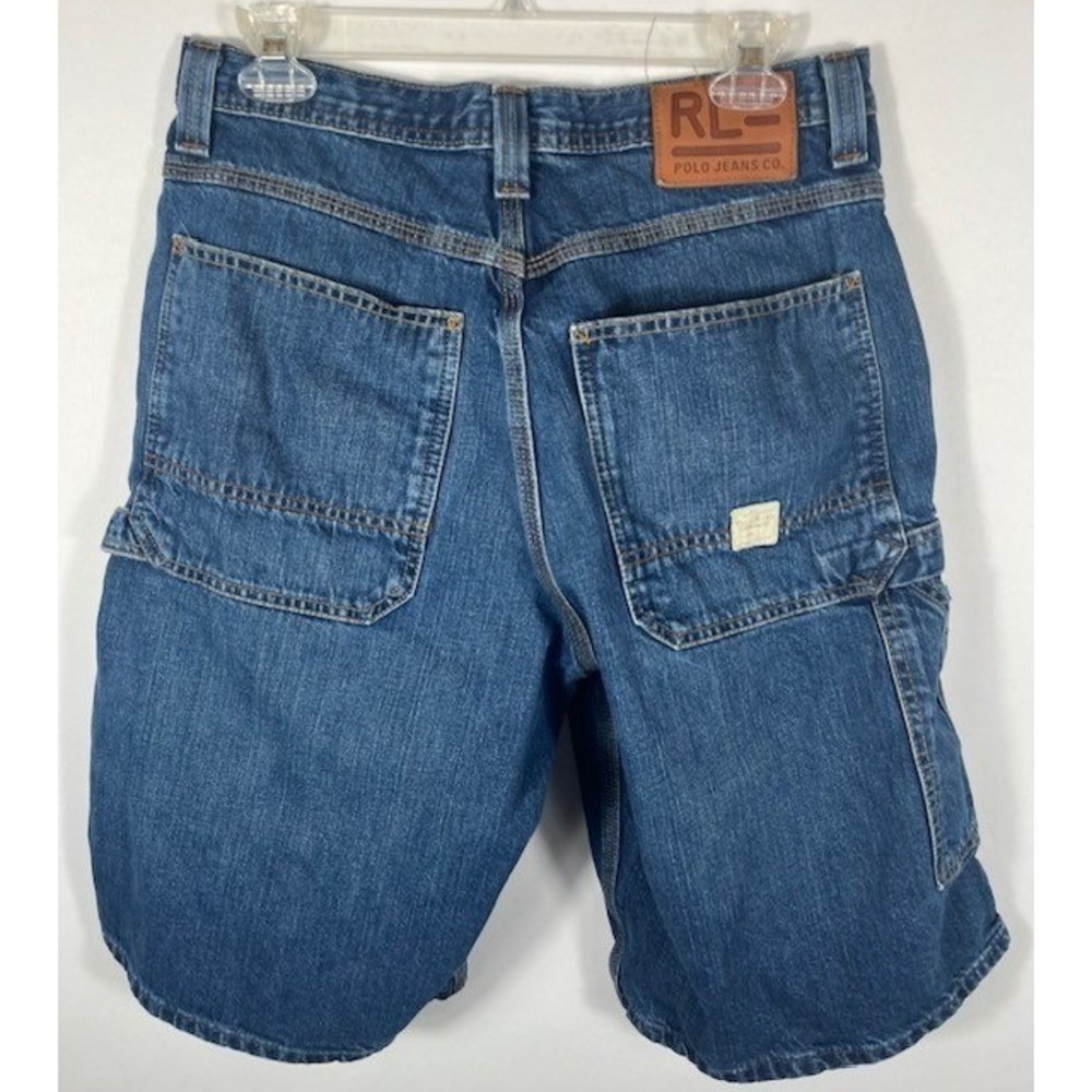 Vintage Mens SZ 32 Polo Ralph Lauren Carpenter Denim Shorts Y2k Baggy Jorts-1232 - Picture 2 of 8
